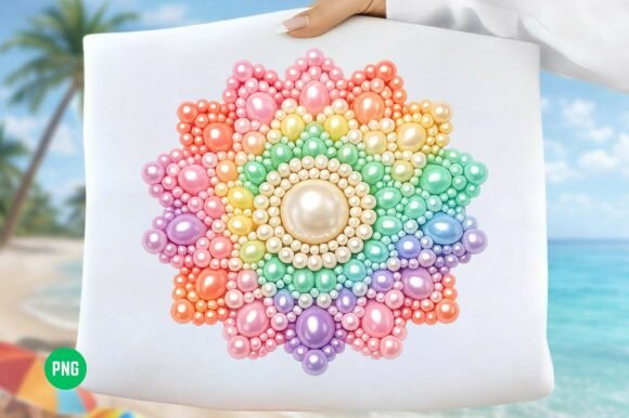 Download Beaded Flower PNG Pastel Rainbow Design - Rainbow design Collection