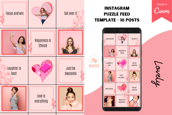 Download Canva Instagram Puzzle Feed Template - Premium Bundle