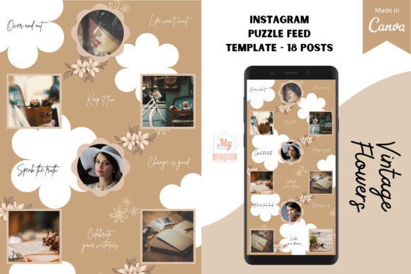 Download Canva Instagram Puzzle Feed Template - Premium Bundle
