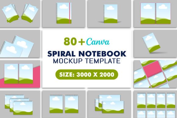 Download Spiral Notebook Canva Mockup Templates - Premium Resources