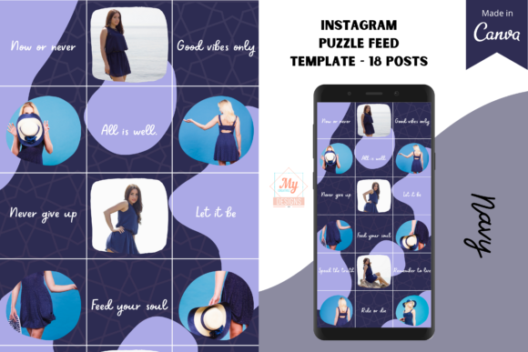 Download Canva Instagram Puzzle Feed Template - Premium Bundle