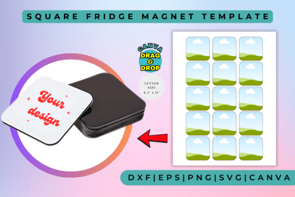 Download 2 Square Fridge Magnet Template - Square Collection